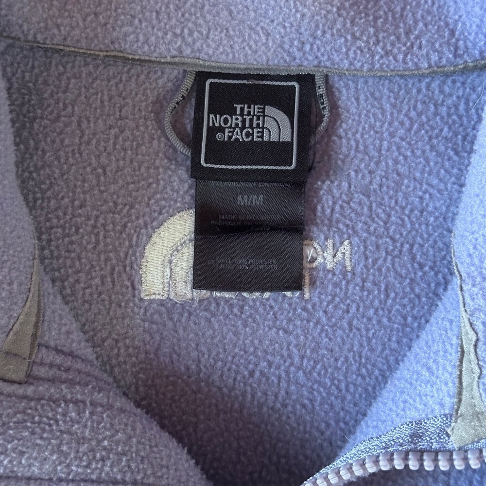 THE NORTH FACE Full Zip 2 Tone Purple Fleece Jacket Pockets Medium - Picture 10 of 12